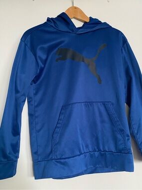 Puma size L Blue Hoodie Sweatshirt. Vintage!!